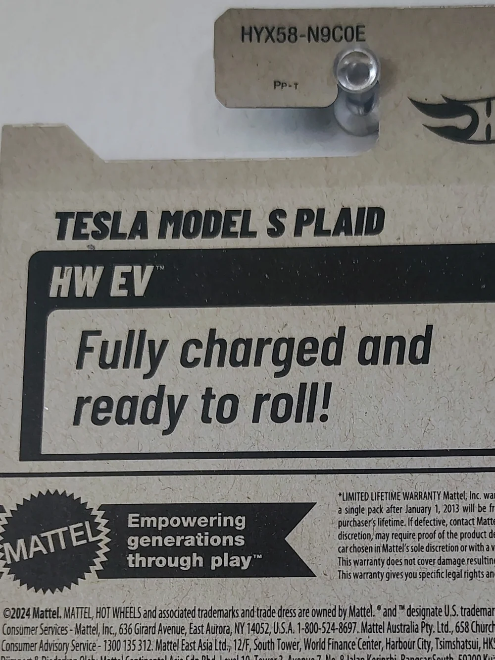 Tesla Model S Plaid Hot Wheels HW EV White 1/10 Diecast 2024
